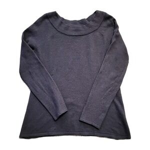 Sarah Spence Women's Angora and Wool Blend Indigo Scoop Neck Sweater Size Large